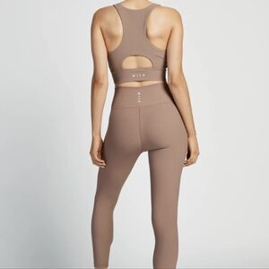 Wilo yoga gym set bra leggings  Ribbed Latte Longline Sports Bra pants small